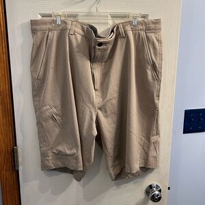 Men’s Attack Life tan shorts-size 42